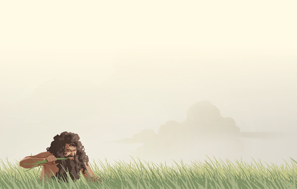 กษัตริย์​เนบูคัดเนสซาร์​คลาน​อยู่​ใน​ทุ่ง​และ​กิน​หญ้า​เหมือน​สัตว์