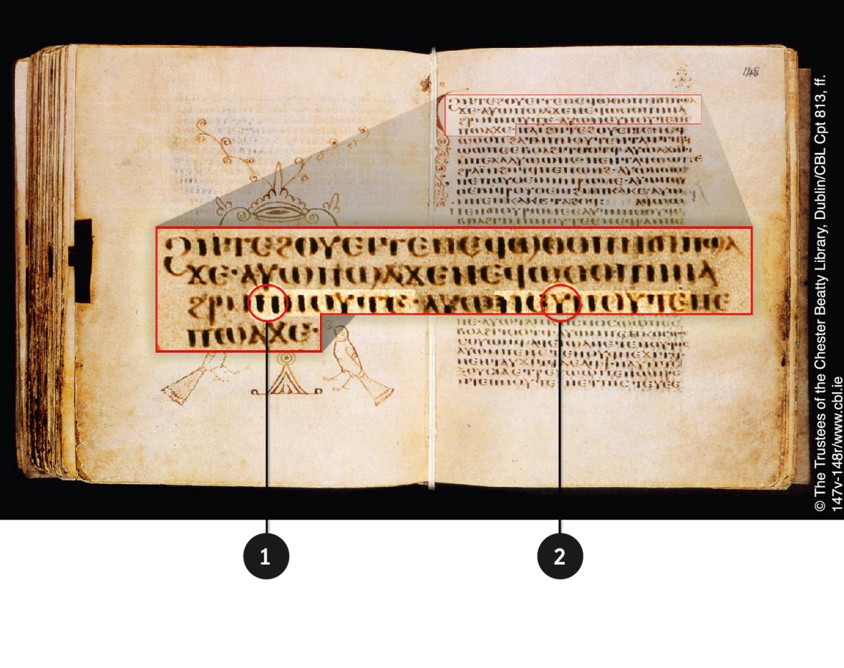 การ​แปล​ยอห์น 1:1 ใน​ภาษา​คอปติก​แบบ​ซา​ฮิ​ดิก