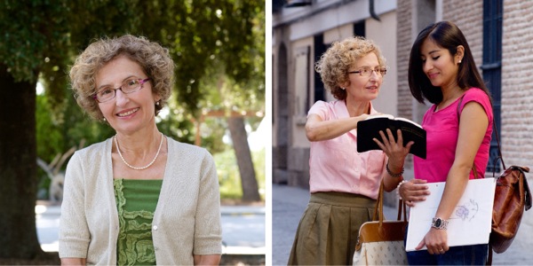 อีโซลีนา​ไป​ประกาศ​และ​ตอบ​คำ​ถาม​ของ​ผู้​หญิง​คน​หนึ่ง​โดย​ใช้​คัมภีร์​ไบเบิล