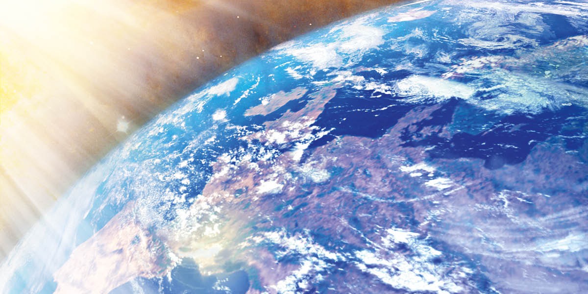 แสง​อาทิตย์​ฉาย​ส่อง​มา​บน​โลก