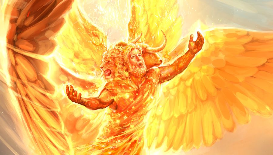 Isa sa apat na buháy na nilalang sa pangitain ni Ezekiel