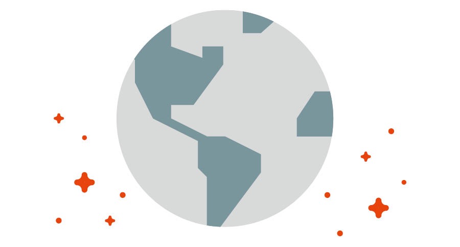 Icon ng mundo na nakabitin sa kawalan