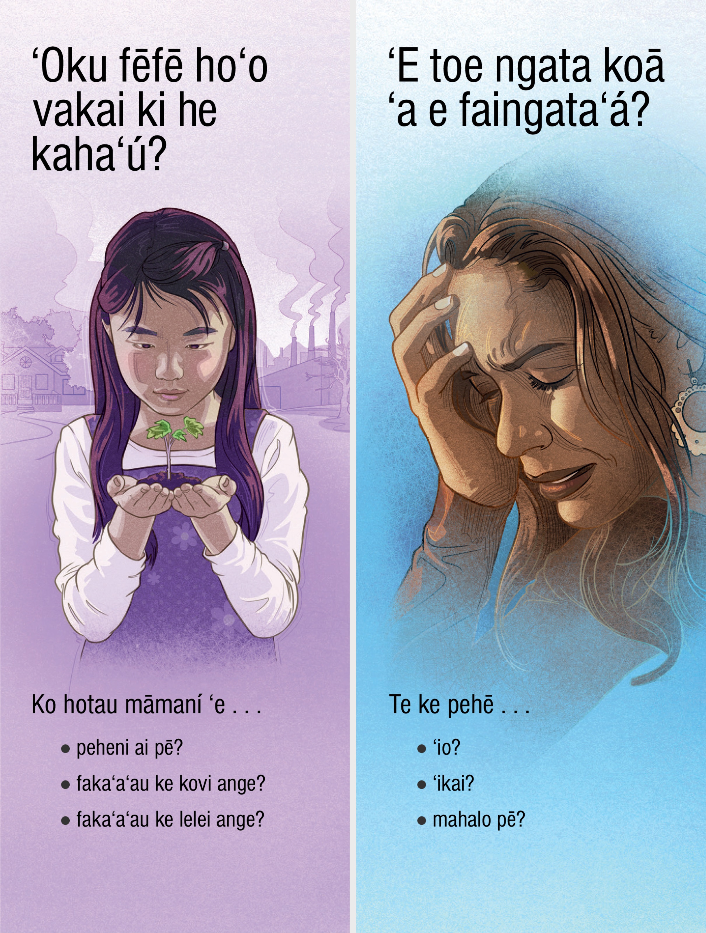 Ko e tuleki “ʻOku Fēfē Hoʻo Vakai ki he Kahaʻú?” mo e “ʻE Toe Ngata Koā ʻa e Faingataʻá?”
