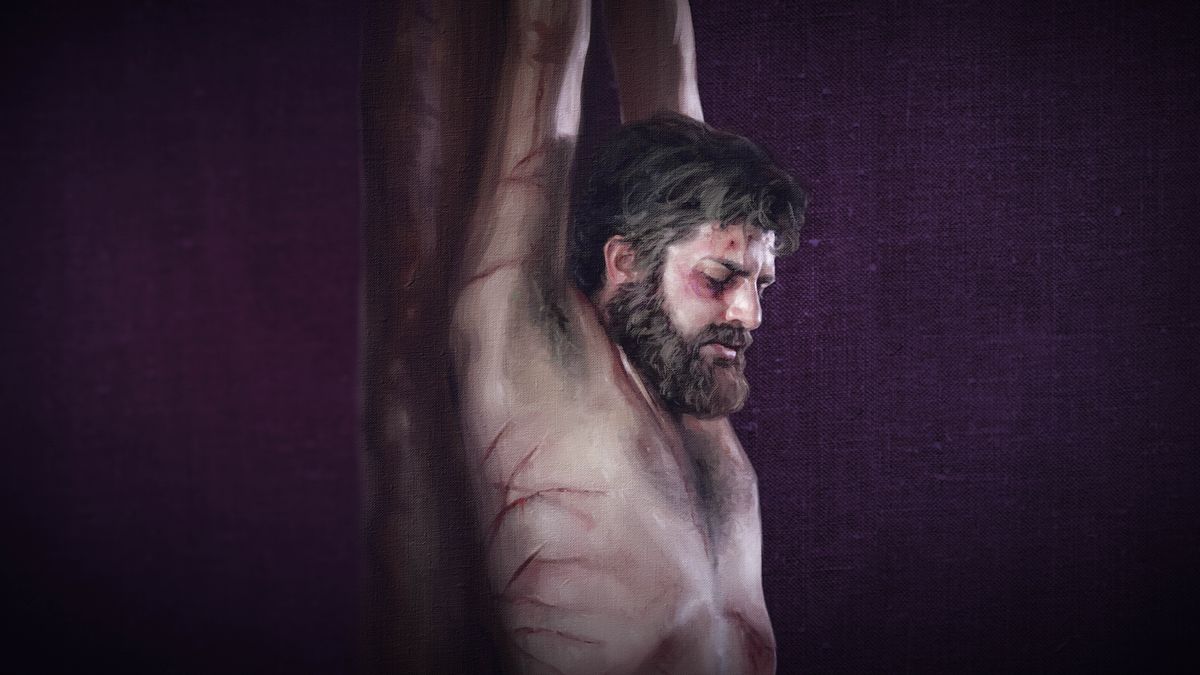 Jesús en el madero de tormento.