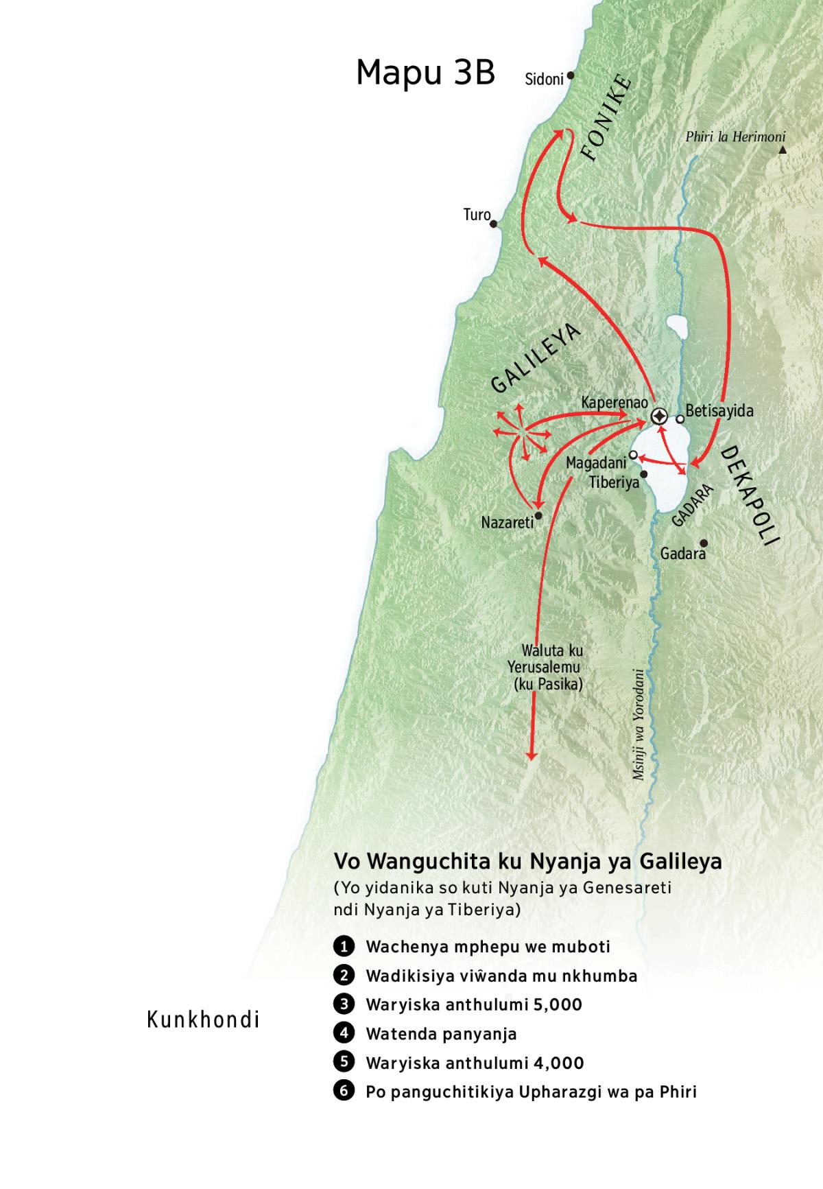 Mapu ngo ngalongo malu ngo Yesu wangwendamu wachite ŵete ku Galileya, Fonike ndi ku Dekapoli