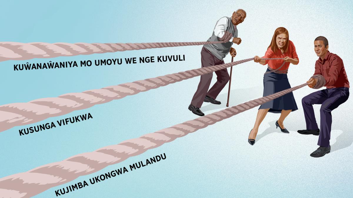 Mubali wakukota, mzichi kweniso mubali wachinyamata, aguza vingwi vakupambana. Vingwi ivi valembeka kuti ‘kukumbuka mo umoyu we nge kuvuli,’ ‘kusunga vifukwa’ ndipuso ‘kujimba ukongwa mulandu.’