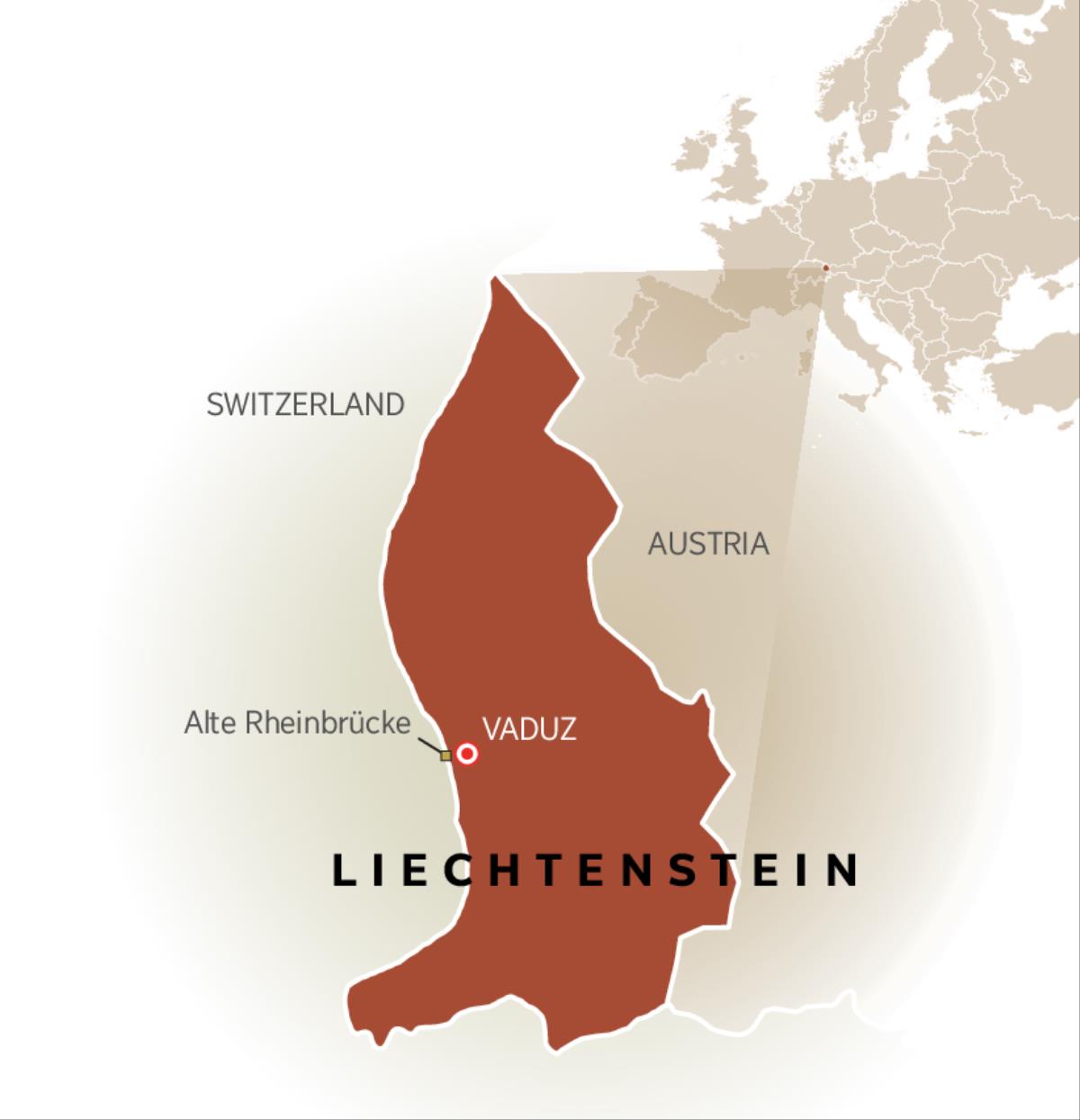 Maapu ya Liechtenstein iitondezya minyinza ya Switzerland alimwi a Austria