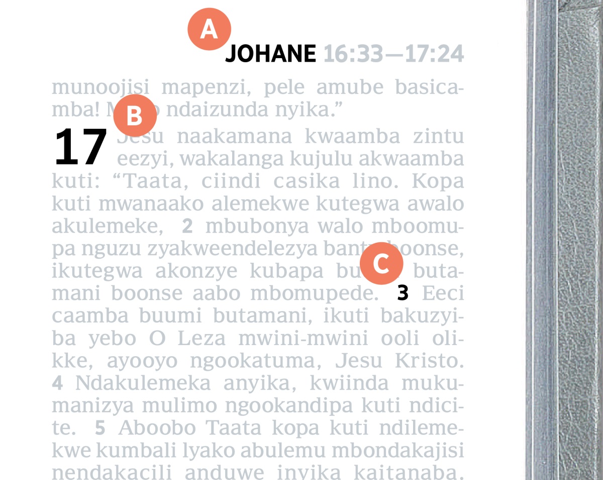 Mabala A, B, a C apeeji lyamu Bbaibbele.