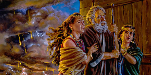 Lot na tupela pikinini meri bilong em i kamap gut long taun Soar na salfa na paia i kam daun olsem ren long Sodom na Gomora.