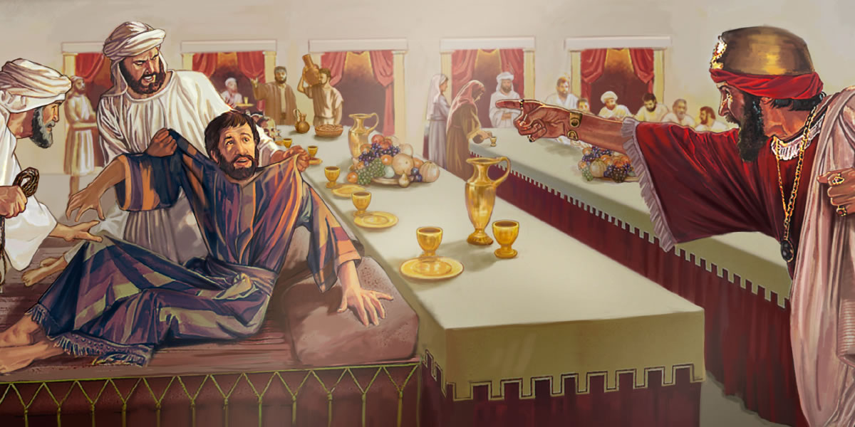 King i tokim ol wokboi long rausim wanpela man i no pasim klos em ol i save werim long bung bilong marit