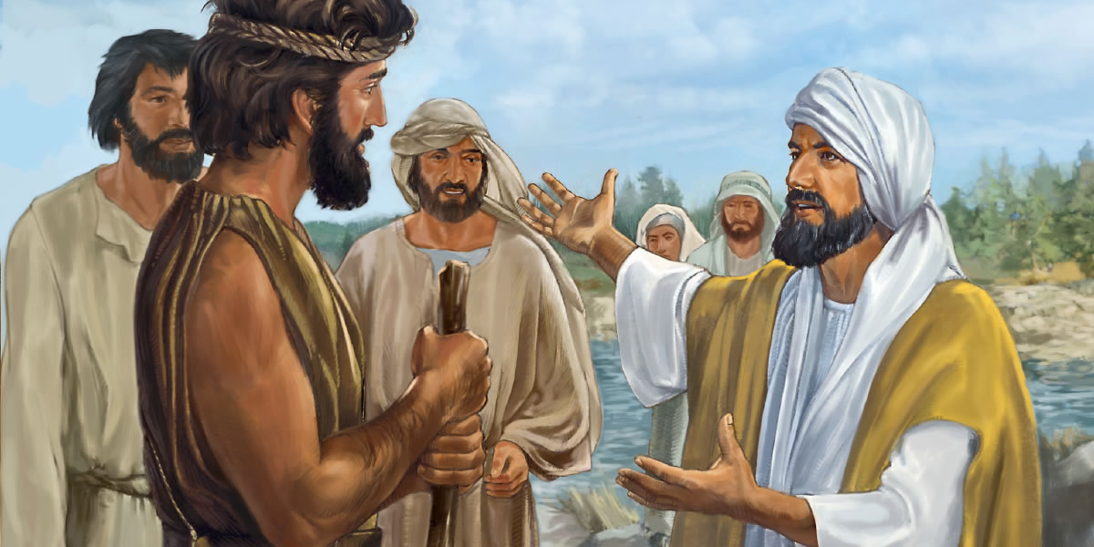 Jon Bilong Baptais i toktok wantaim ol disaipel bilong em