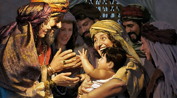 Ruth and Boaz with their son and Naomi
