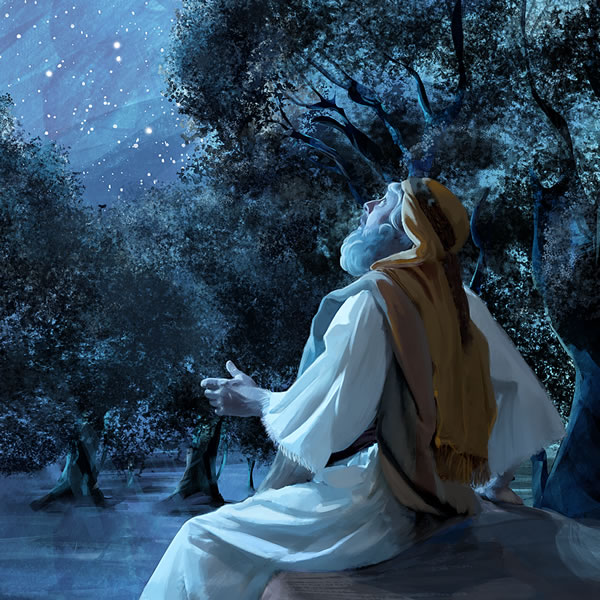 Abraham looking at the stars