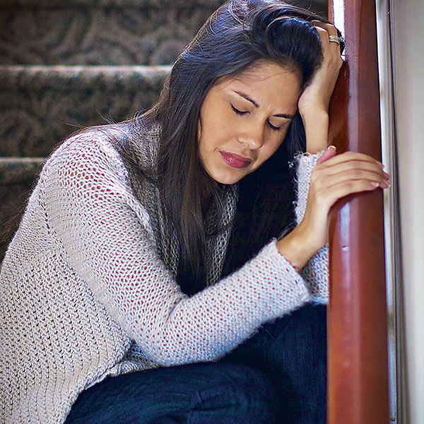 A distressed woman
