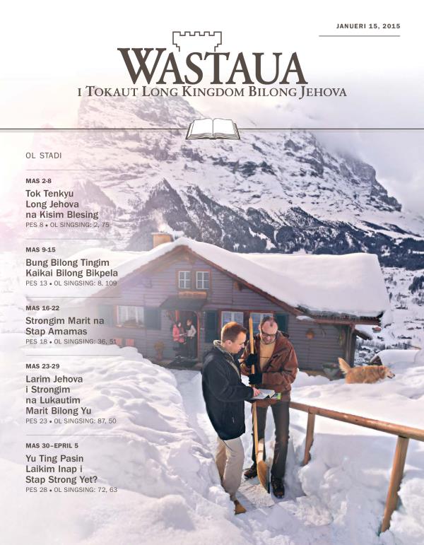 Fran pes bilong Wastaua Bilong Stadi, Janueri 15, 2015