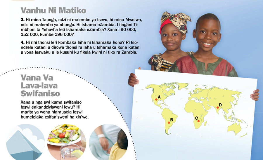 1. Vana va le Zambia; 2. Vana va lava-lava swifaniso