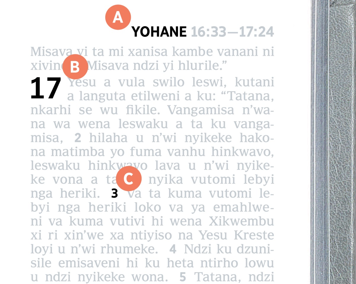 Letere A, B na C eBibeleni.