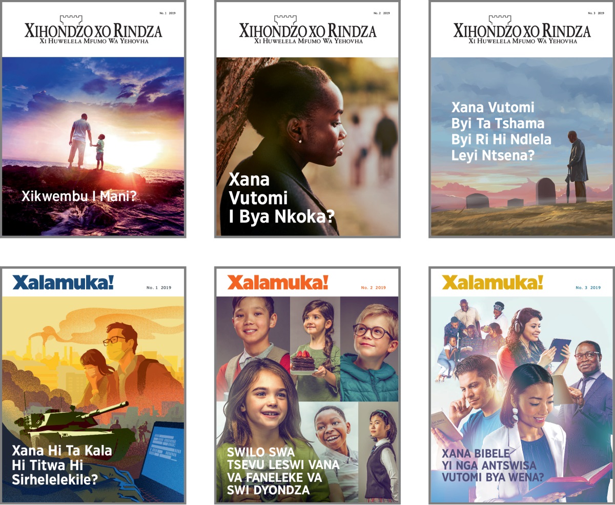 Swifaniso: Swifunengeto swa ‘Xihondzo Xo Rindza’ ni ‘Xalamuka!’ swa 2019. 1. ‘Xikwembu I Mani?’ 2. ‘Xana Vutomi I Bya Nkoka?’ 3. ‘Xana Vutomi Byi Ta Tshama Byi Ri Hi Ndlela Leyi Ntsena?’ 4. ‘Xana Hi Ta Kala Hi Titwa Hi Sirhelelekile?’ 5. ‘Swilo Swa Tsevu Leswi Vana Va Faneleke Va Swi Dyondza.’ 6. ‘Xana Bibele Yi Nga Antswisa Vutomi Bya Wena?’