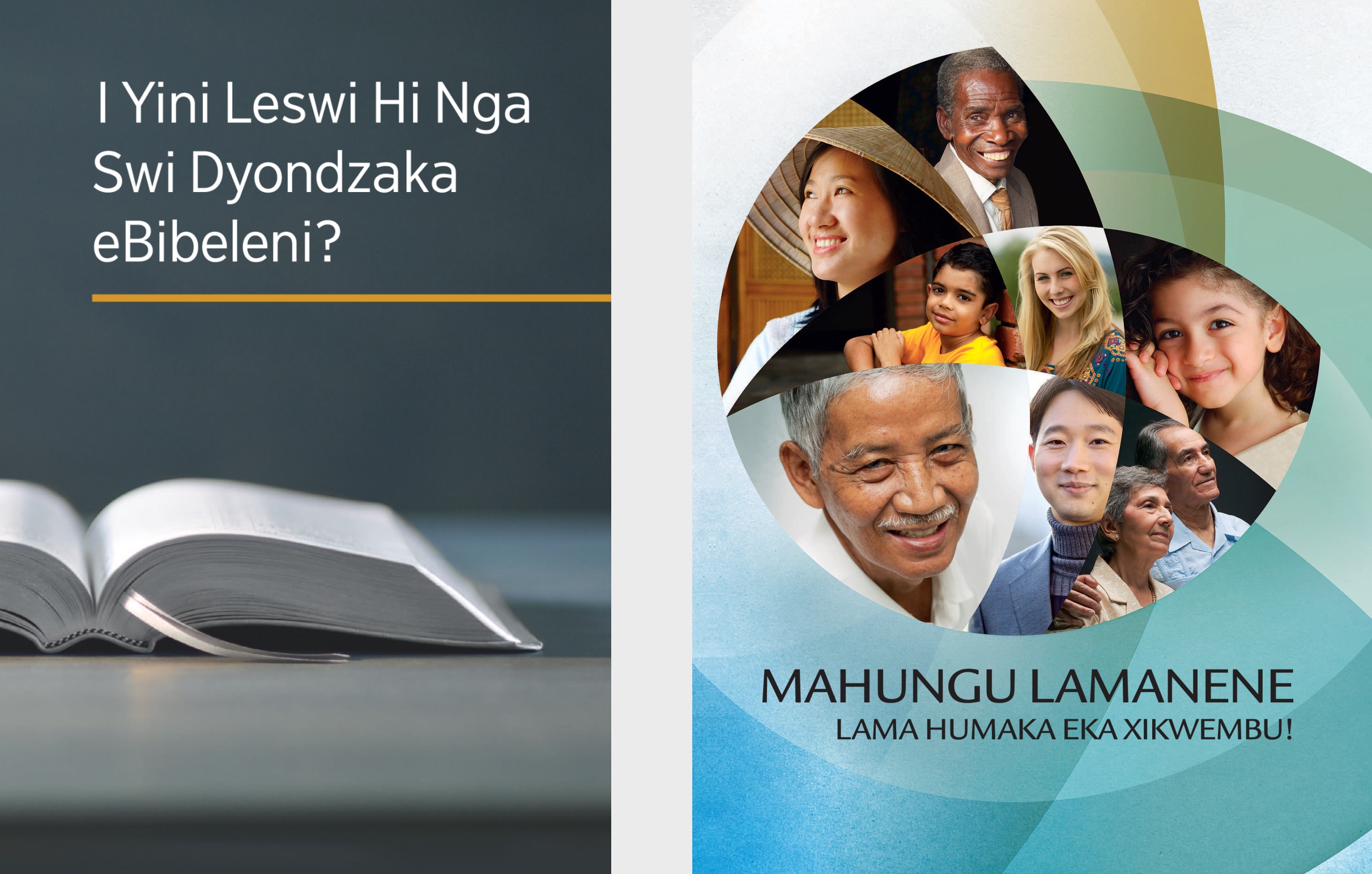 Buku leyi nge, ‘I Yini Leswi Hi Nga Swi Dyondzaka eBibeleni?’ ni broxara leyi nge, ‘Mahungu Lamanene Lama Humaka Eka Xikwembu!’