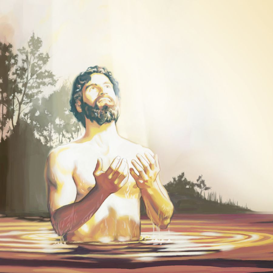 Yesu wakati wabatizika waka wakalaŵiska kuchanya na kulomba