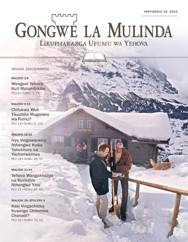 Chikopi cha Gongwe la Mulinda la kusambira pa Mpingo, Janyuwale 15, 2015