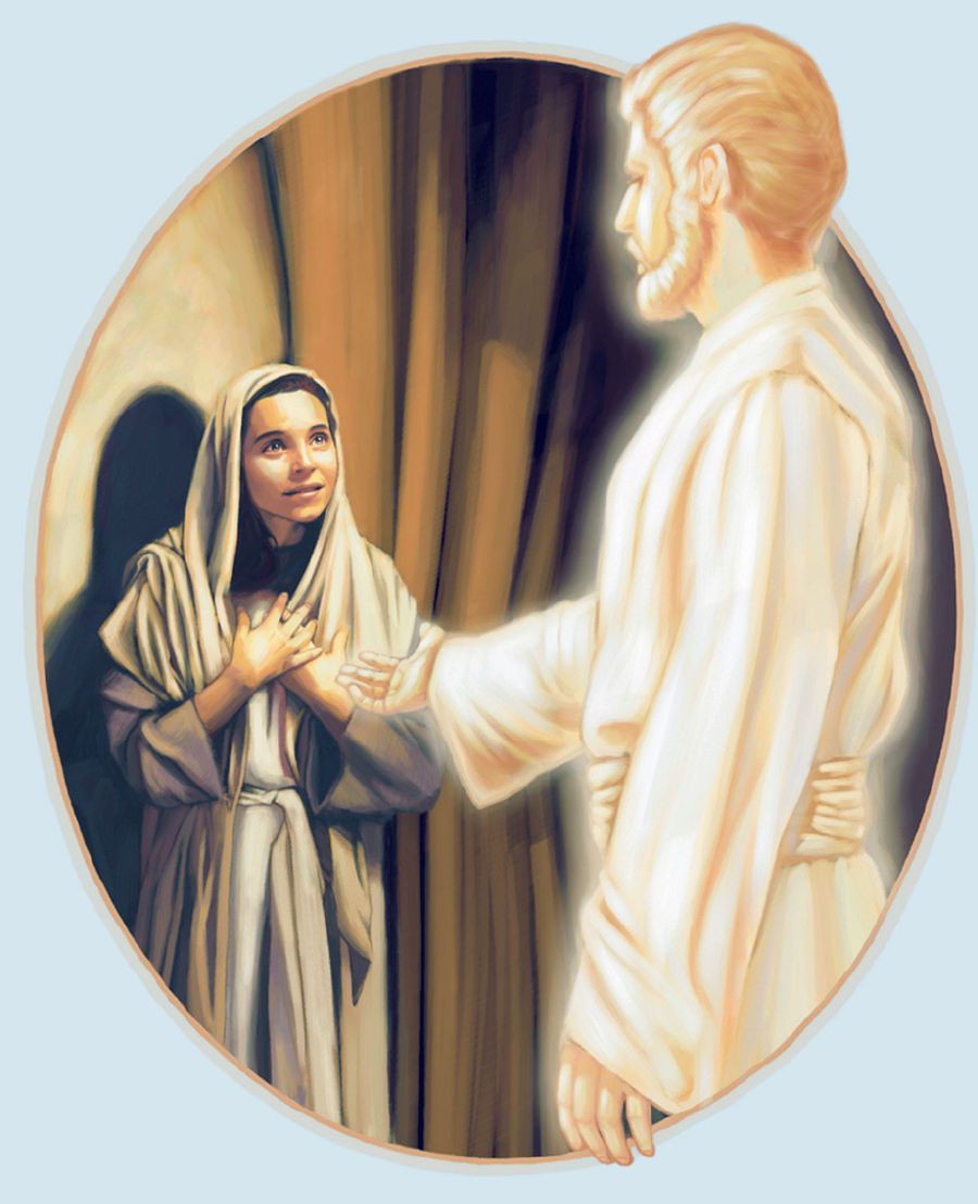 Li anjel Gabriele laj yakʼ sba ta ilel ta stojolal Maria