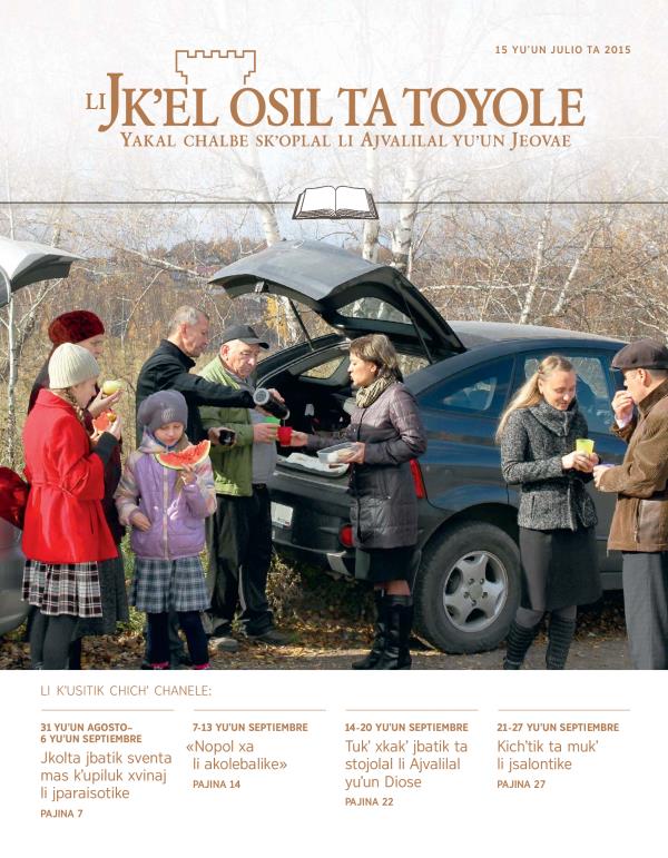 Ta pajina 1 li ta Li Jkʼel osil ta toyole (sventa chichʼ chanel), 15 yuʼun julio ta 2015