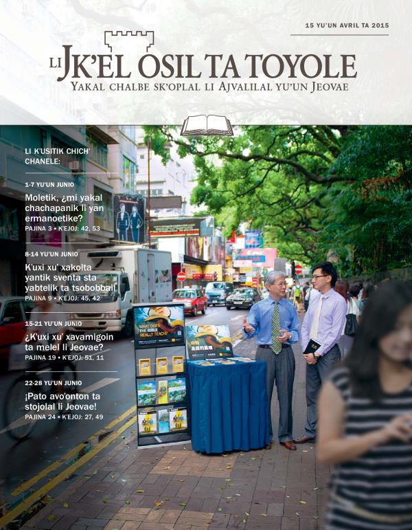 Ta pajina 1 li ta Li Jkʼel osil ta toyole (sventa chichʼ chanel), 15 yuʼun avril ta 2015
