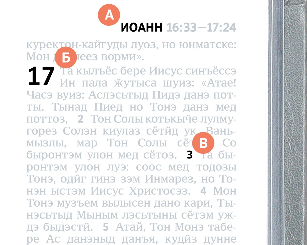 А, Б но В букваос возьмато, мае шедьтыны быгатоды Библилэн бамысьтыз.