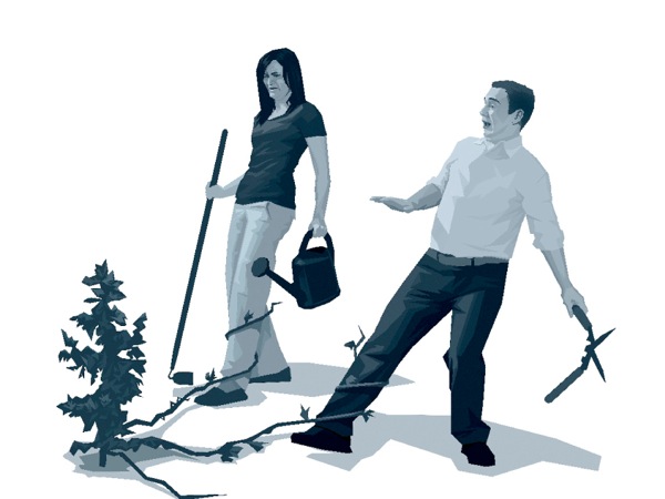 Бур’ян обплутує ноги подружжя