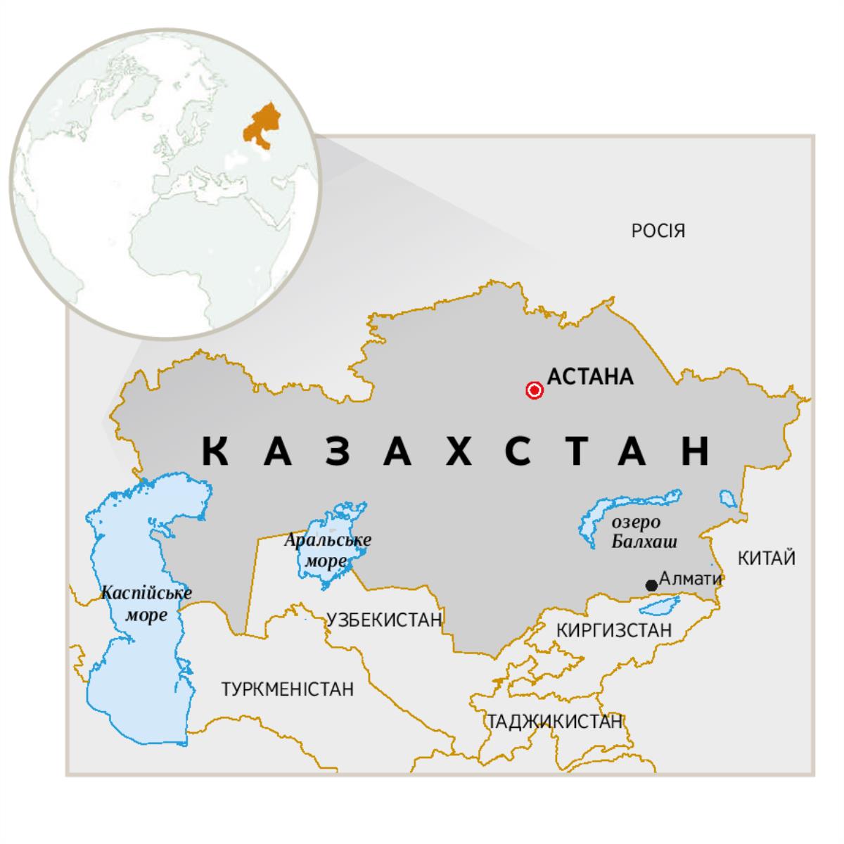 Карта Казахстану