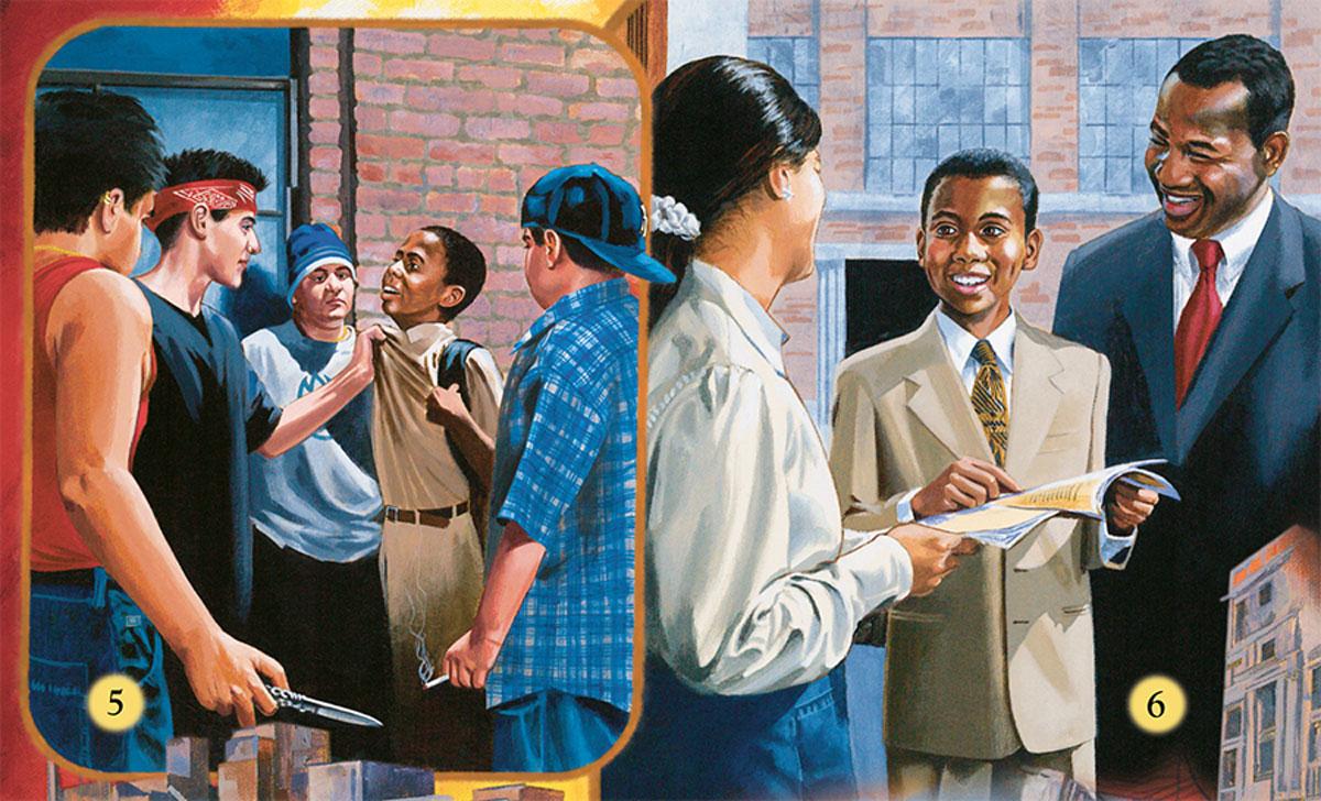 На хлопця нападають інші хлопці, але пізніше він проповідує добру новину про Царство