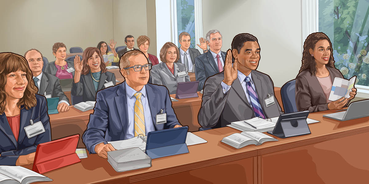 Кілька студентів Школи для проповідників Царства.