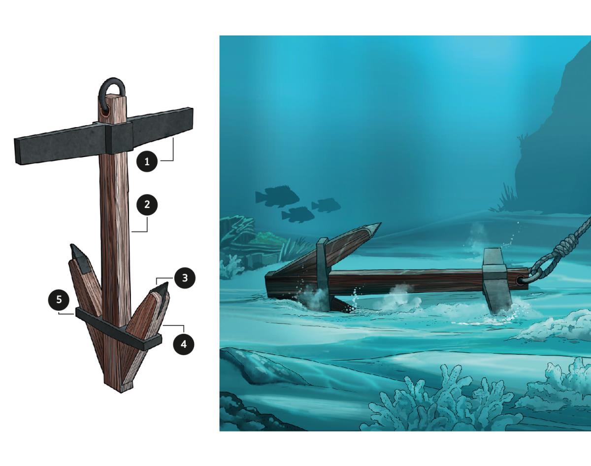 Дерев’яний якір з металевими елементами