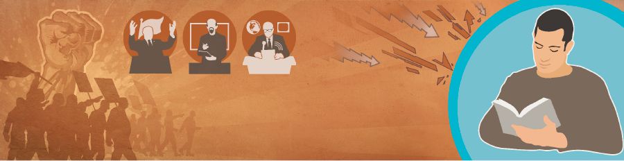 Чоловік читає Біблію, і це захищає його від різної пропаганди