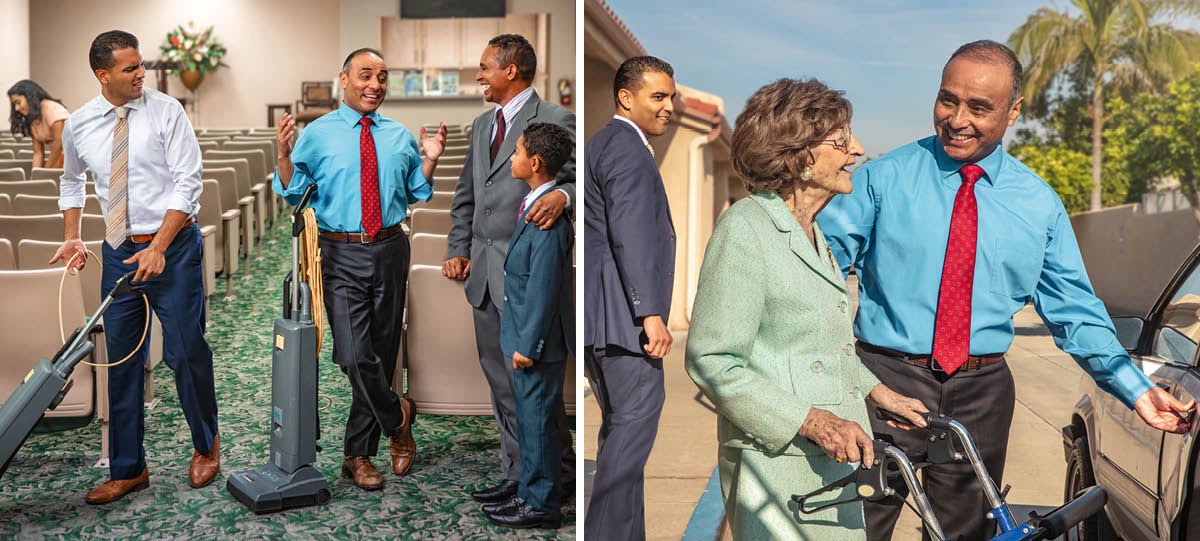 Під час прибирання Залу Царства один брат дратується, коли бачить, як інший брат перестає працювати і розмовляє з одновірцем та його сином; пізніше він бачить, як цей брат люб’язно допомагає літній сестрі