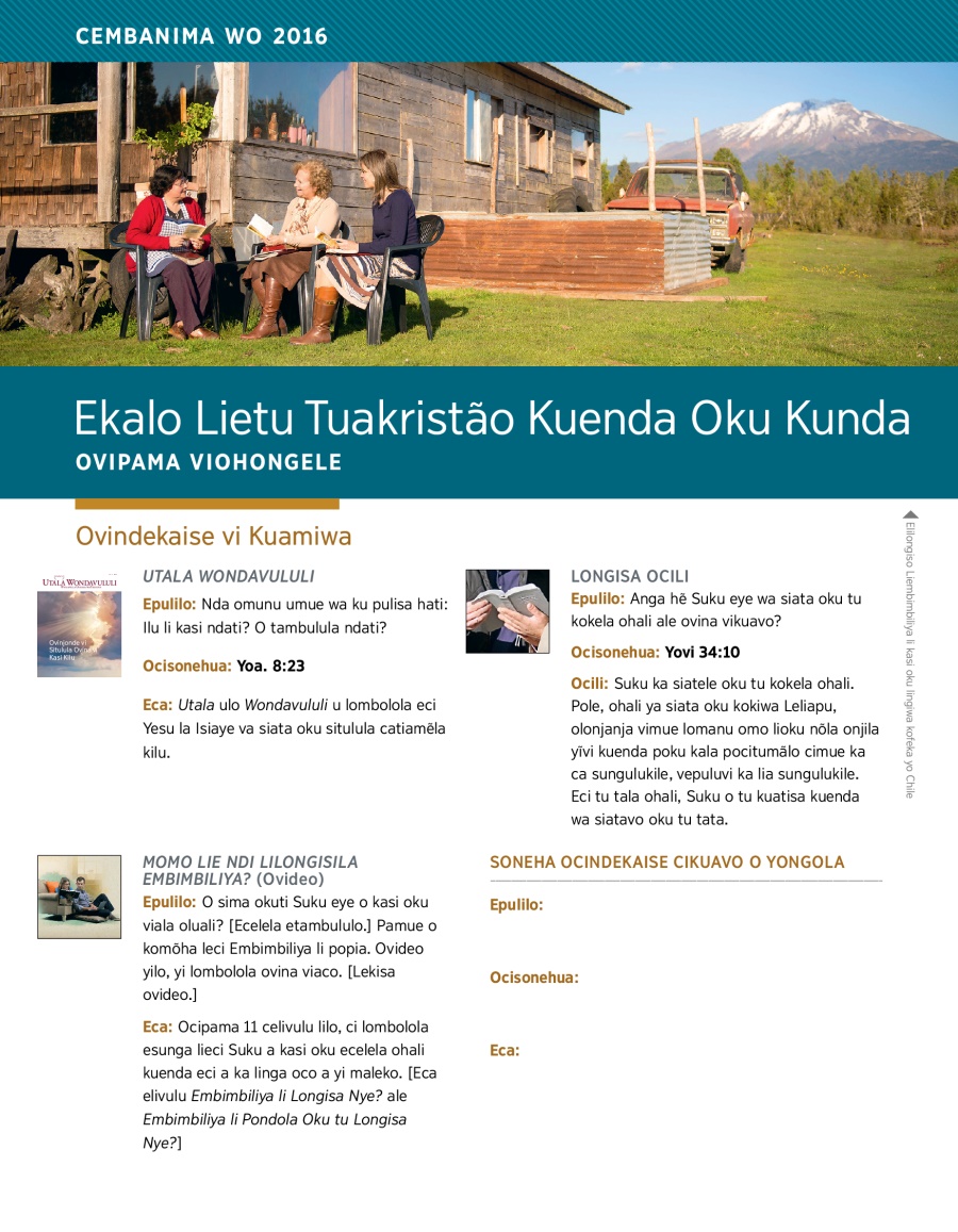 Ekalo Lietu Tuakristão Kuenda Oku Kunda—Ovipama Viohongele, Cembanima wo 2016