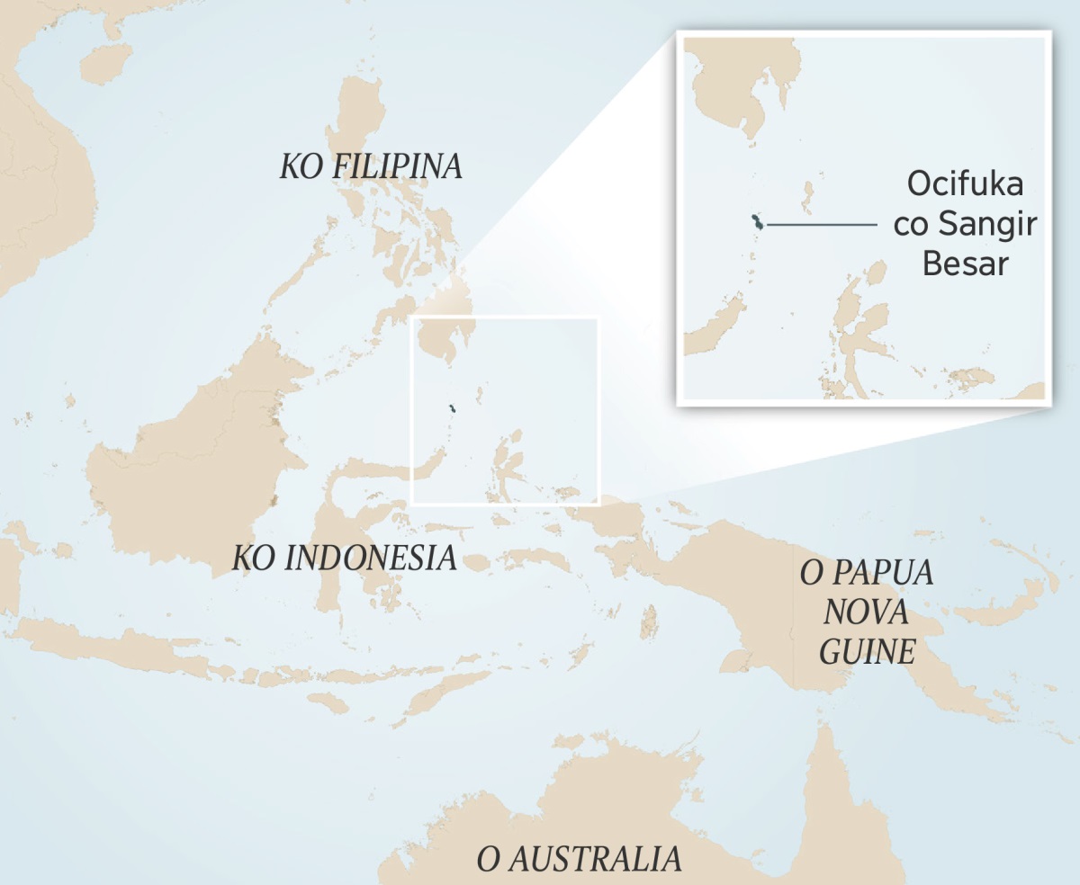 O mapa yo ko Indonesia kuenda violofeka vi lisungue. Onepa yi lekisa ocifuka cimue co Sangir Besar.