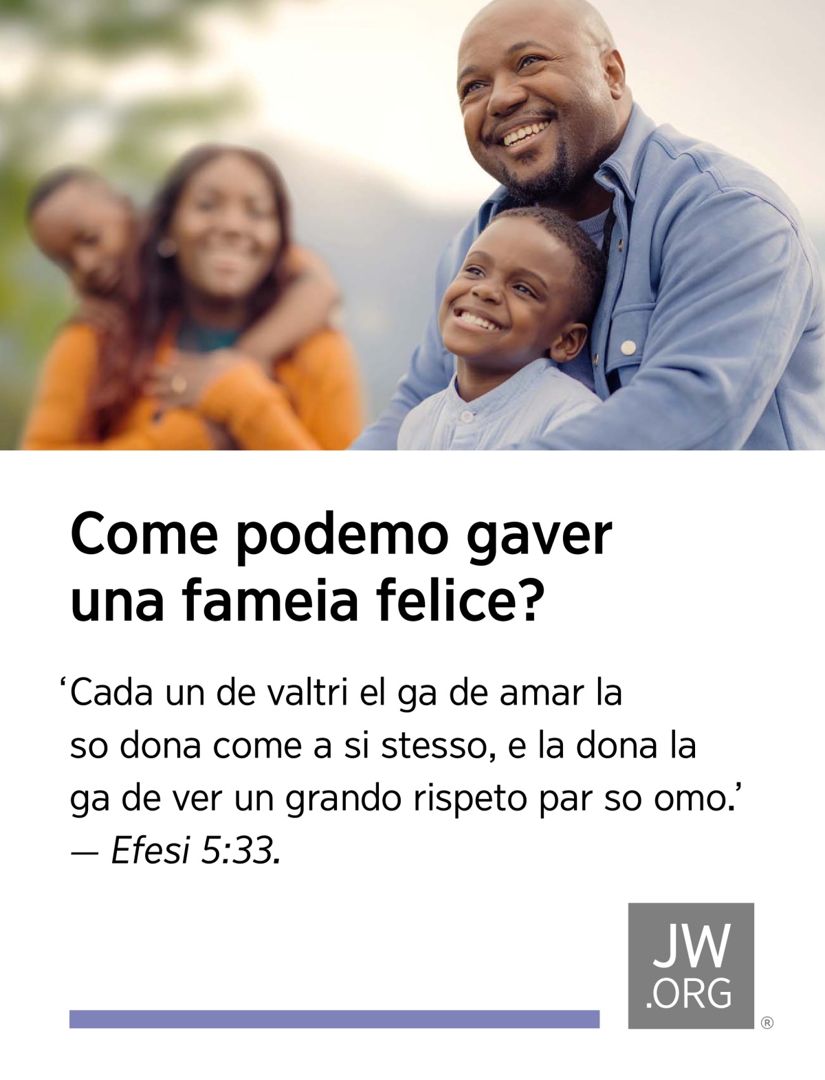 Un pare e una mare i dà un strucon ai so fioi intanto che i passa tempo insieme.