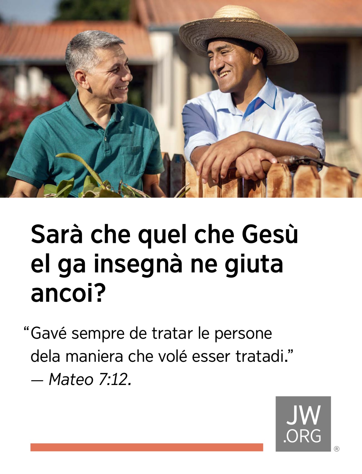 Due visigni i ze drio ciacolar. Ghen’è una serca intrà un e quelaltro.