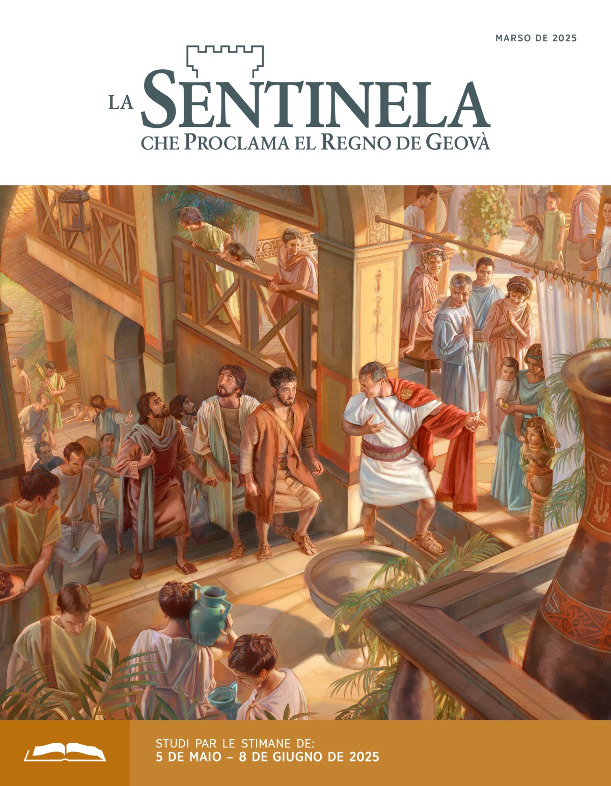 Piero e altri dissìpoli i ze drio ndar su nte una scala nela casa de Cornèlio.