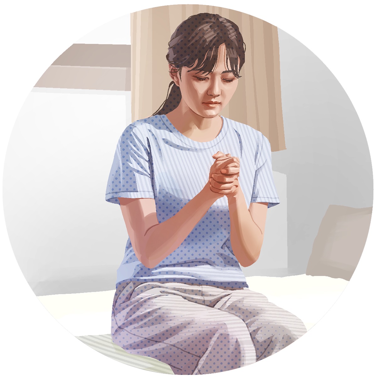 Người phụ nữ ấy cầu nguyện riêng.