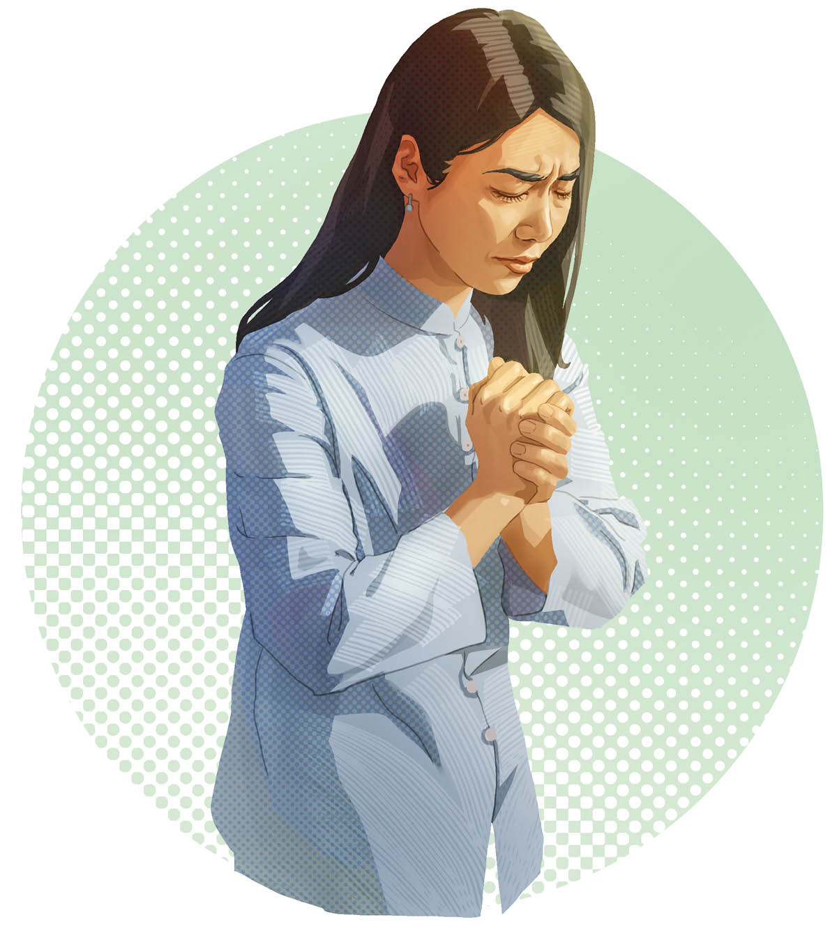 Một phụ nữ cầu nguyện.