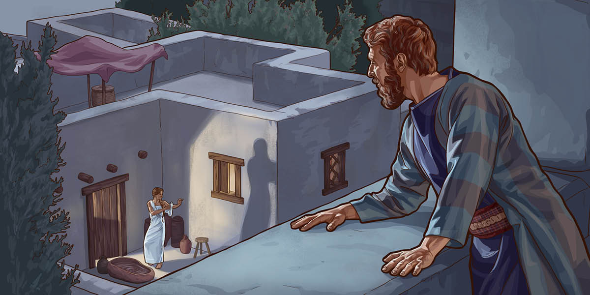 Đa-vít ngắm nhìn Bát-sê-ba từ sân thượng.