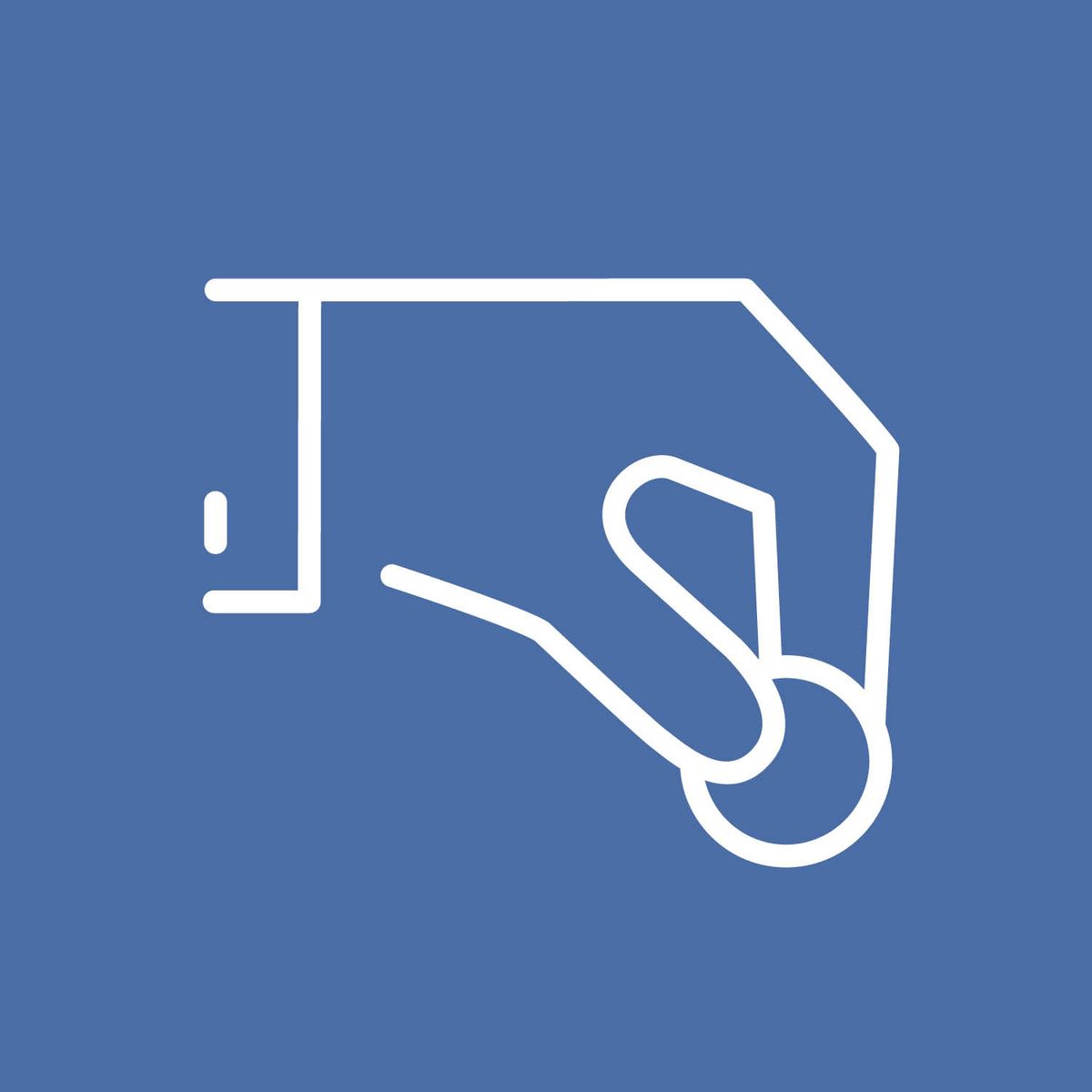 Biểu tượng “Đóng góp” có hình một bàn tay cầm đồng xu.