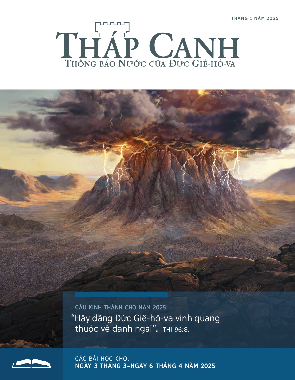 Mây đen và tia chớp bao trùm đỉnh núi Si-nai. Dân Y-sơ-ra-ên nhóm lại tại chân núi.