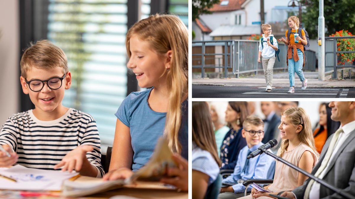 Hình ghép: Hai chị em đang học các bài học từ bạn trẻ Mi-ri-am. Các cảnh được lặp lại trong chương này.