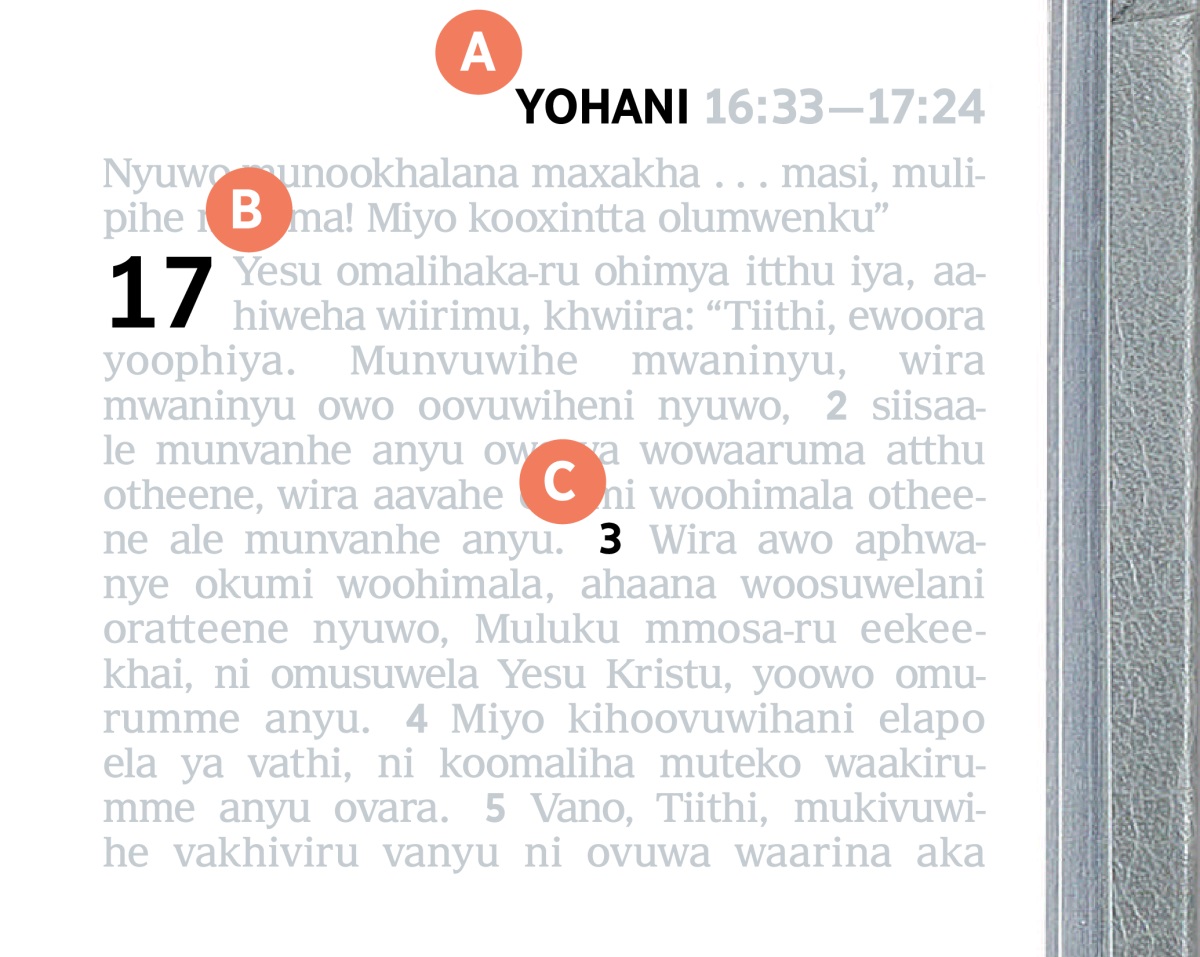  Ilatarato sa eleetera A, B ni C ti sa epaaxina ya mBiibiliyani.