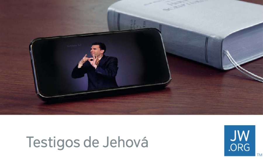 Una tarjeta de contacto de jw.org que muestra una Biblia abierta