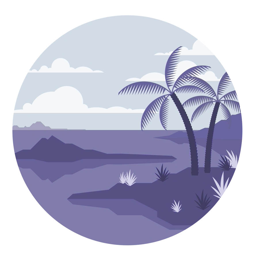 The dry land and plants for earth.